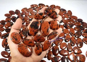 Lote al por mayor de piedras preciosas cabujón obsidiana caoba roja natural 190 piezas 5000 quilates - Imagen 1 de 9