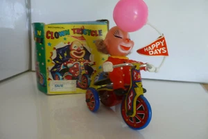 CLOWN TRICYCLE TIN TOY JOUET TOLE   VINTAGE 60/70  MTU NIB NEUF BOITE ... - Picture 1 of 8