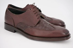 USADO 1x | SALVATORE FERRAGAMO 7.5 EEE COCODRILO MARRÓN DERBY PUNTA DE ALA ESPECTADOR - Imagen 1 de 11