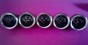 52mm 2" Electrical Oil Pressure Oil Temp Temp Volt Fuel Gauge -Black Chrm - Picture 1 of 7
