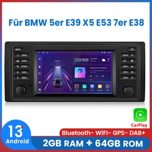 Für BMW 5er E39 X5 E53 7er E38 Android 13 Carplay Autoradio GPS NAVI RDS BT DAB+ - Bild 1 von 14