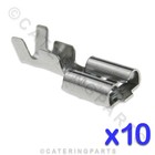 10 x HEAT RESISTANT HIGH TEMPERATURE 6.3mm PUSH ON SPADE CRIMP WIRE CONNECTORS
