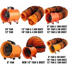 Ventilatore da costruzione VEVOR Ø200/250/300 mm ventilatore ventilatore assiale con tubo 5 m/7,6 m/10 m