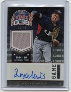2015 USA STARS & STRIPES #85 ROYCE LEWIS AUTOGRAPH JERSEY ROOKIE RC #22/49 TWINS