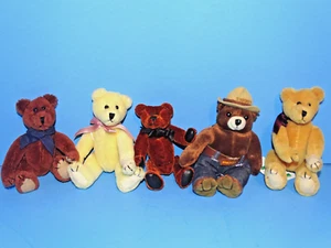 3 Vintage 1990 The Boyds Collection Mohair Bears and 1998 Smokey and Brown Bear - Picture 1 of 13