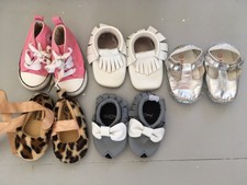 BABY GIRLS SHOES 6 TO 12 MONTHS FROM ZARA,SEED,CONVERSE AND ZION LEATHER SHOES