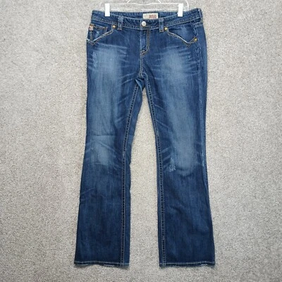 Pantalones de mezclilla Mek para mujer 32X34 azules nuevos Oaxaca bootcut solapa bolsillo bordado occidental Foto 1 de 4