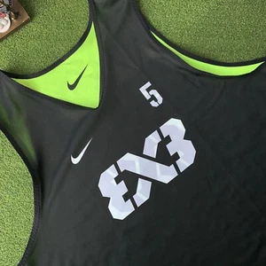 Nike FIBA Team 3x3 Reversible Basketball Jersey #5 XXL +2 Blk/volt AR0651-010 - Picture 1 of 8