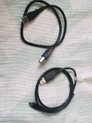 1ft USB 2.0 A-Type Male to Mini-B + A To B Standard Size Lot  - Image 1 of 3