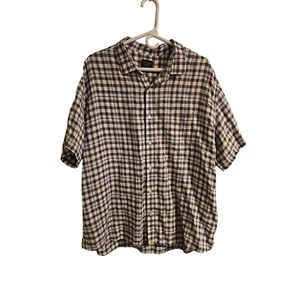 Untuckit Oltrepo sz XXXL linen check plaid short sleeve button down shirt MT28 - Picture 1 of 6