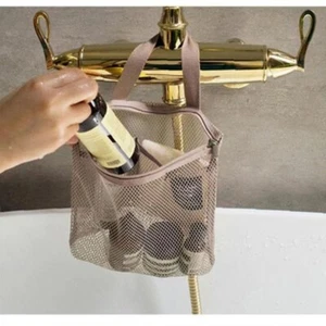 Ultra Light Toilet Bag with Zipper Mesh Bag Portable Mesh Shower Bag Bathroom - Picture 1 of 14