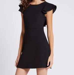BCBGeneration Black Cocktail Dress with Flutter Detail Size 4 - Picture 1 of 11