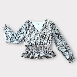 Japanische Bluse Schlangenmuster Schößchen Junior Large - Bild 1 von 7