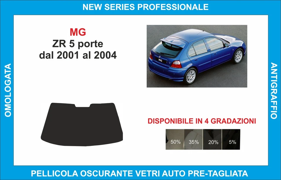 pellicole oscuranti vetri mg zr 5p dal 2001-2004 kit lunotto - Imagen 1 de 1