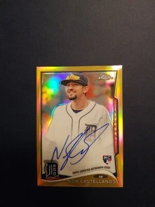 2014 TOPPS CHROME NICK CASTELLANOS GOLD  REFRACTOR ROOKIE AUTO #'d /50 - Picture 1 of 2