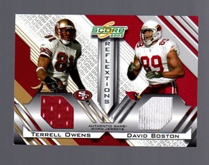 2003 Score Terrell Owens/David Boston Dual Jersey Card-49ers Football-Mint/250