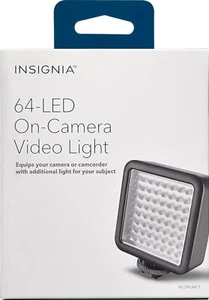 NEW Insignia NS-DVL64C1 Universal 64-LED On-Camera Video Light hot shoe mount - Picture 1 of 2