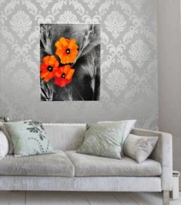 Original Abstract Poppies Flower PAINTING Canvas 16 x 20 SWARTZMILLER SIGNED ART - Picture 1 of 18