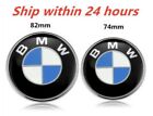 2PCS Front Hood & Rear Trunk (82mm & 74mm)  BMW Badge Emblems W/ GROMMETS