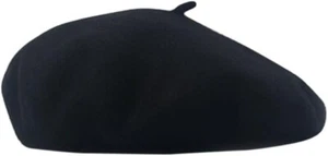 AIYUE Women Men Wool French Beret Solid Color Warm Beanie Hat Artist Painter Fan - Picture 1 of 5
