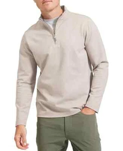 Mizzen+Main Herren Pro Flex Stretch 1/4 Reißverschluss Pullover Small beige khaki hellbraun - Bild 1 von 4