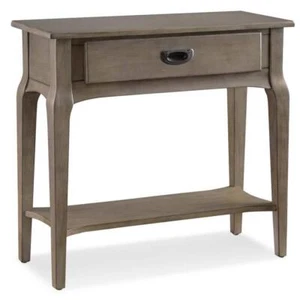 Leick Home Console Table Gray Standard Rectangle Solid Wood Drawer Smoky Gray - Picture 1 of 12