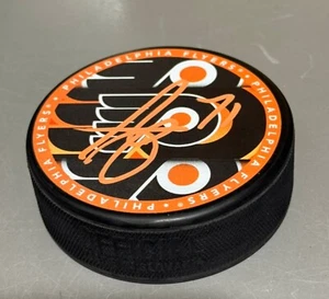 Tyson Foerster signed Philadelphia Flyers hockey puck autographed - Picture 1 of 1