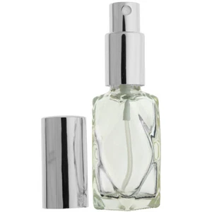 DIAMOND CUT REFILLABLE GLASS BOTTLES & SILVER SPRAYERS 1OZ 30ml DIY OILS COLOGNE - Picture 1 of 5