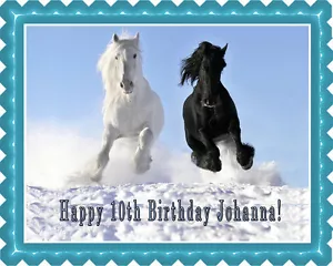 Horses (Nr2) - Edible Cake Topper or Cupcake Topper - Picture 1 of 14