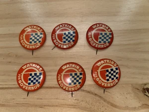 6- Watkins For Governor Button Pins 1" Indiana Politician - Picture 1 of 2