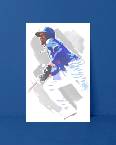 MOOKIE BETTS watercolor painting art print/poster LA DODGERS FREE S&H! Cover