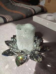 Glitzerkerze mit glitzerner Glas-Kerzenhalter - Bild 1 von 11