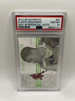 2013 SP Authentic Giannis Antetokounmpo 2001 SP Rookie FX Auto #91 - Image 1 of 2
