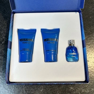 Juego de regalo Missoni WAVE .17 OZ EDT SPLASH, 0,8 OZ bálsamo para después del afeitado y gel de ducha Foto 1 de 4