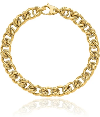 14K Solid Yellow Gold Link Chain Bracelet - Image 1 of 4