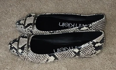 Calvin Klein Snake print Leather Ballet Flats. 10M New Without Box. - Image 1 of 4
