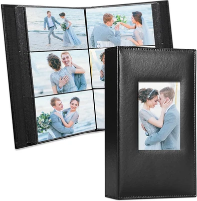 Photo Album 4X6 300 Photos Leather Cover Picture Book with 300 Horizontal Pocket - Image 1 of 4