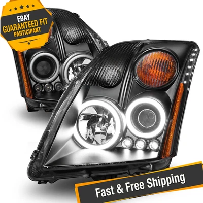 ANZO Black CCFL Halo Projector Headlights w/Parking LEDs for 07-10 Nissan Sentra Foto 1 de 4