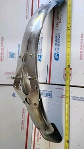 1970-1971 Hodaka Ace 100 OEM Front Fender/Support *Very Nice* WITH MUD FLAPS OK - Picture 1 of 12