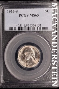 1953-S Jefferson Nickel - PCGS MS65 - Scarce  No Reserve  #SLJ102 - Picture 1 of 2