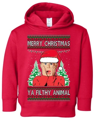 Feliz Navidad Ya Animal Sucio Navidad Niño Pequeño Pullover Polar Sudadera con Capucha Foto 1 de 2