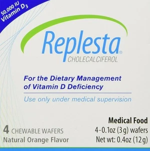 Replesta Cholecalciferol 50000 IU Vitamin D3 Dietary Supplement 4 ct Pack of 2 - Picture 1 of 5