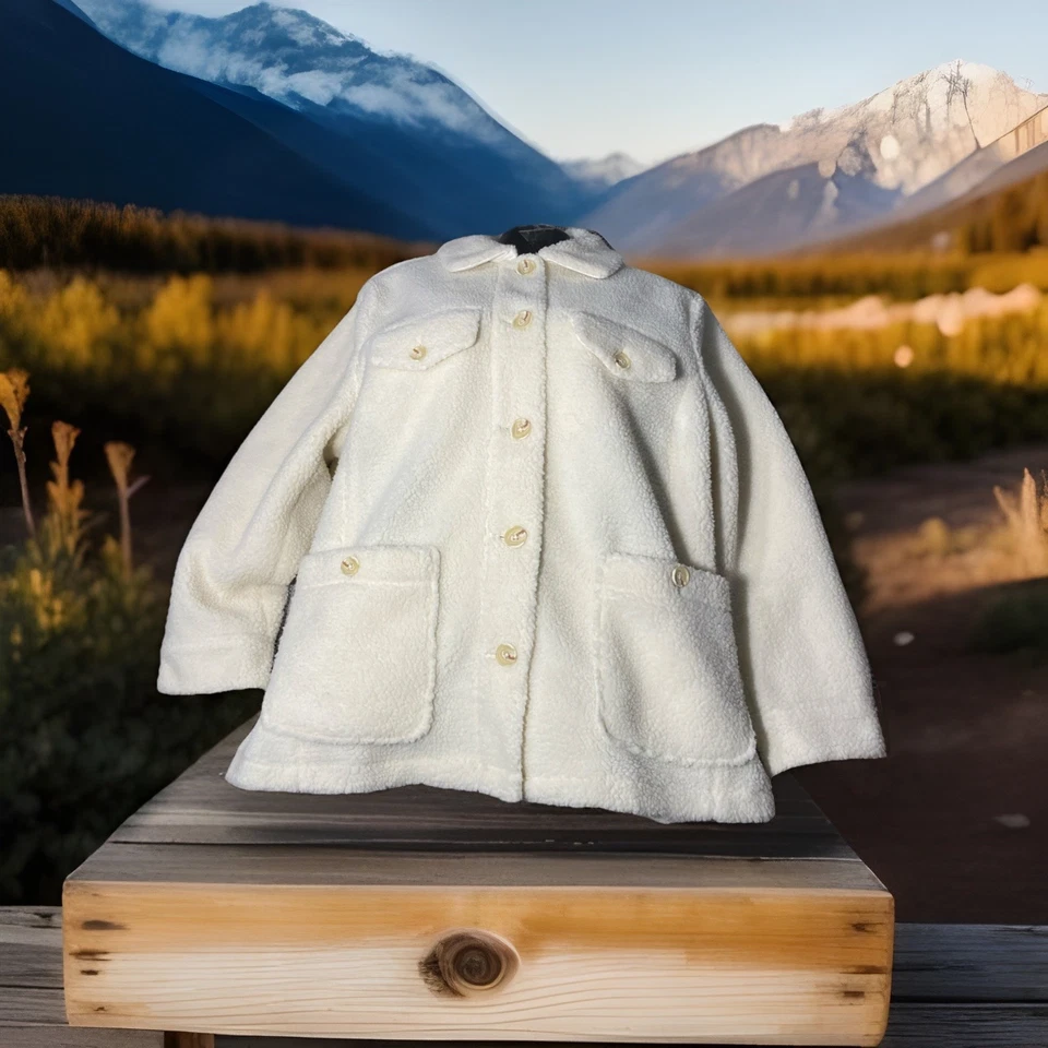 "Chaqueta Talbots Plus Sherpa 2x blanca Pit Flat 26"" longitud 31""" Foto 1 de 4