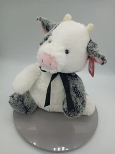Juguete de peluche de vaca blanco y negro esmerilado de 10" Aurora Fair Oaks Farm - Imagen 1 de 5