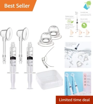 Extratores corretores de mamilo de silicone macio - Solução não cirúrgica para mamilos planos - Imagem 1 de 4