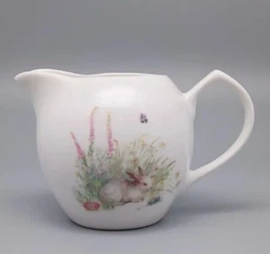 Grace's Teaware Easter Bunny Rabbit Floral Creamer - Picture 1 of 6