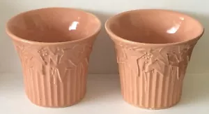 Set di due fioriere vintage anni '50 McCoy ceramica edera grande vaso fiori malva set di due - Foto 1 di 9