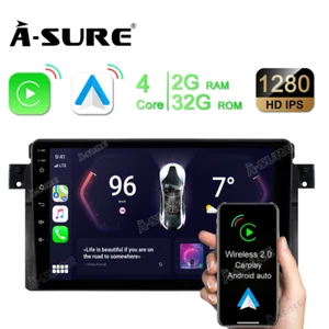 32GB Android 13 Carplay+Android Auto Autoradio USB GPS Navi WIFI für BMW E46 320 - Bild 1 von 12