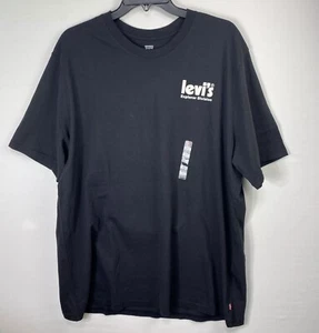 Levi's T-Shirt Uomo XL Manica Corta Logo Girocollo Nero Explorer Division - Foto 1 di 12