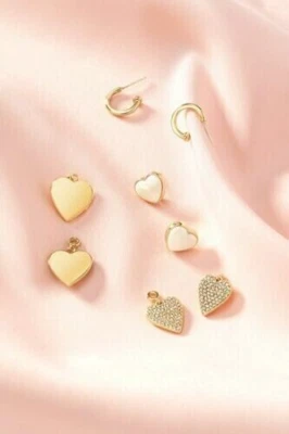 Stella & Dot Hearts Beat as One Earring Pack! Gorgeous! New! Versatile! RV $52 - Photo 1/4